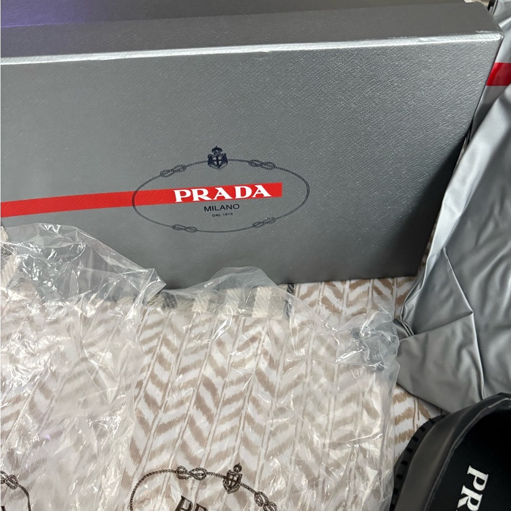 Prada women’s Black Leather Slip-Ons - Picture 6 of 11